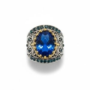 Blue Gemstone Statement Ring Size 7